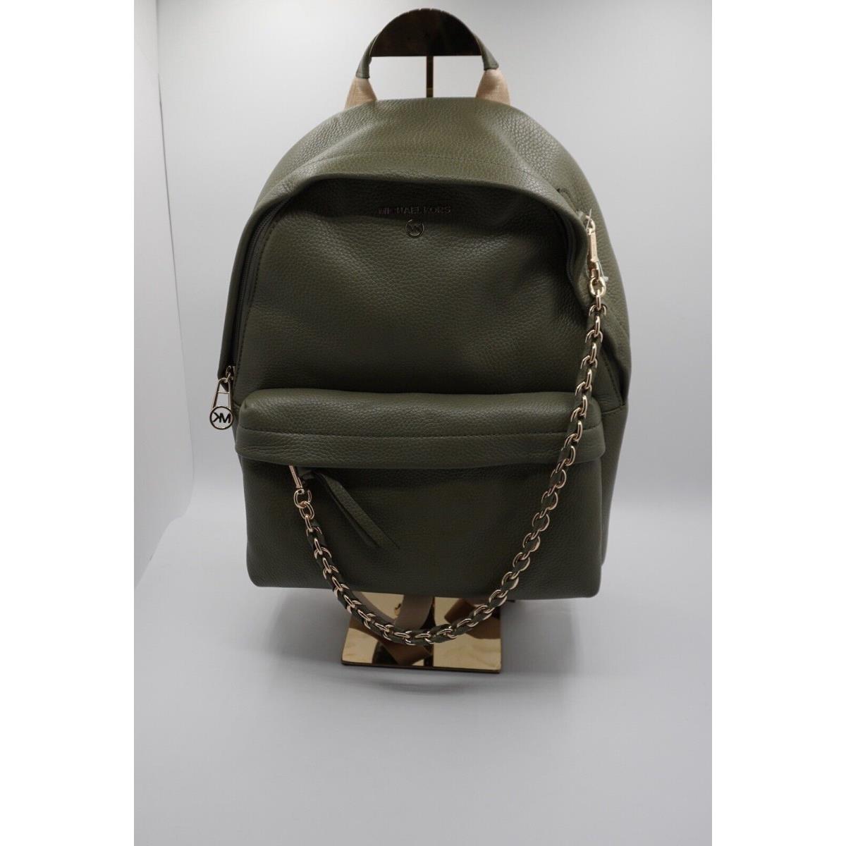 Michael Kors Slater Medium Pebbled Backpack Army Green 36-07