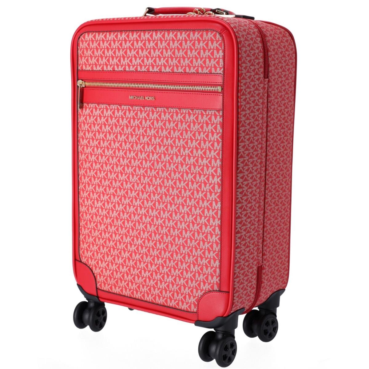 Michael Kors Jet Set Travel Trolley Carry-on Suitcase MK Signature Bright Red