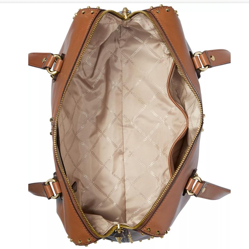 Michael Kors Astor Large Studded Leather Shoulder Tote Luggage