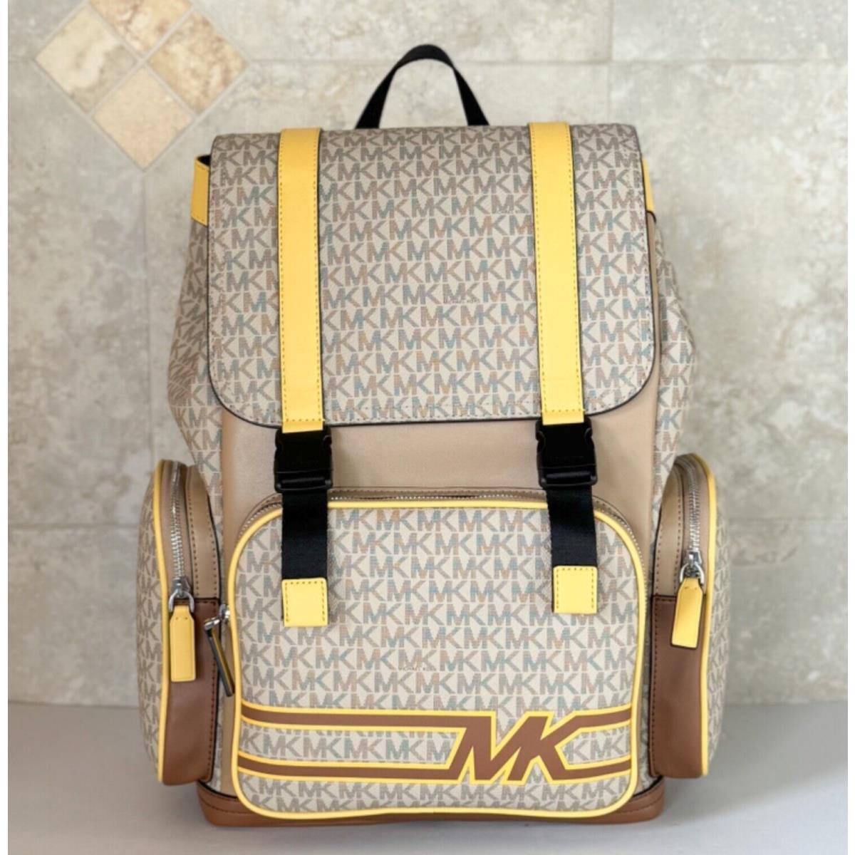 Michael Kors Cooper Large Utility Rucksack Backpack MK Yellow Multi