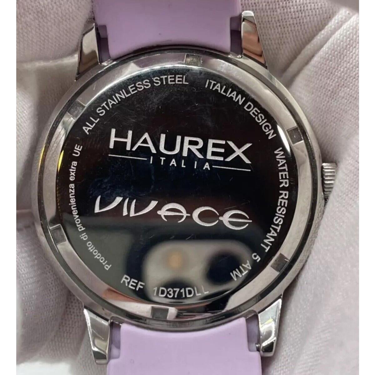 Haurex Haruex Italia Vivace Watch ID371DLL Purple Dial Band Silver Tone Case 50MWR