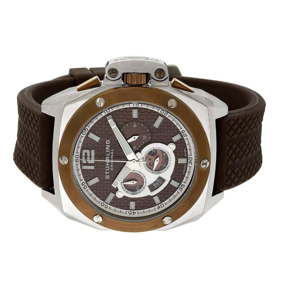 Stuhrling Expedition Men`s Brown Chronograph Watch