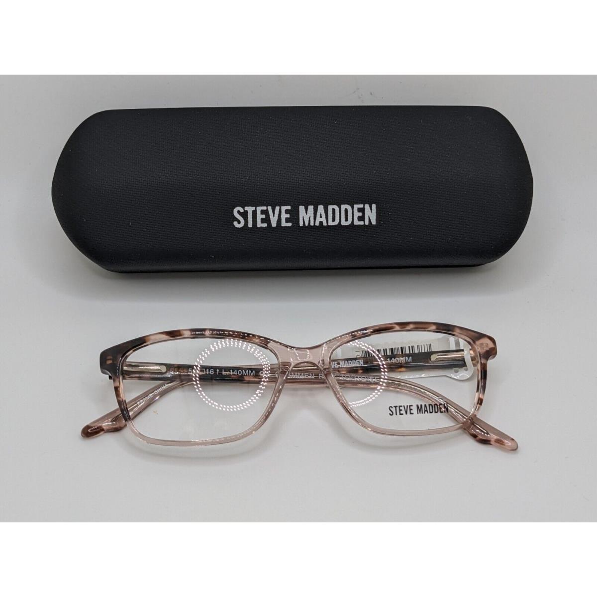 Steve Madden Carmmen Women`s Plastic Eyeglass Frame Pink Tortoise 52-16-140