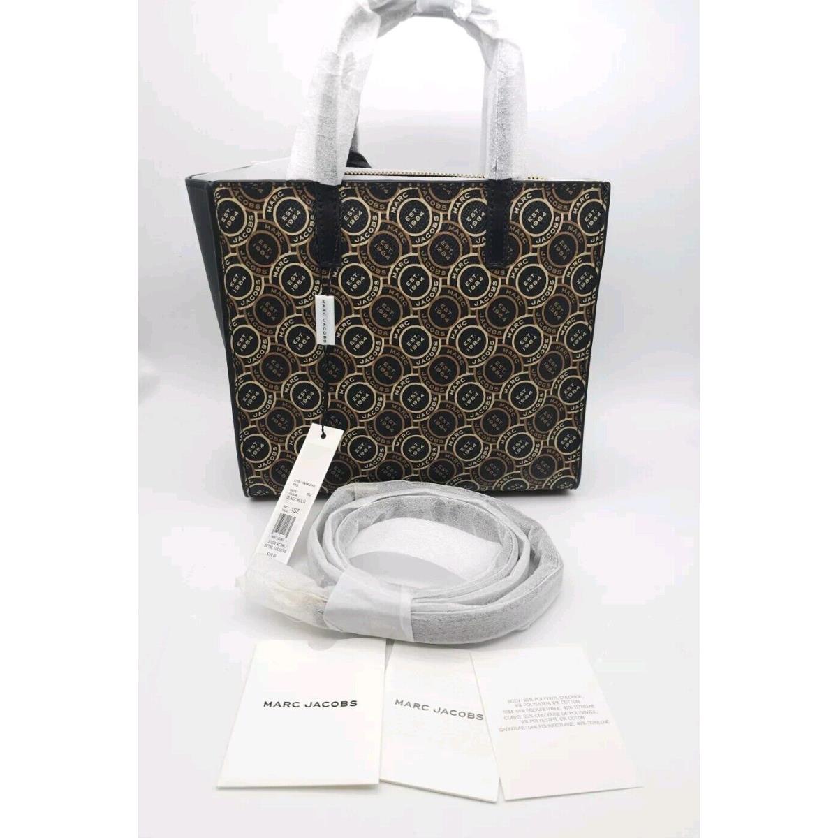 The Marc Jacobs Mini Grind Signet Leather Crossbody Tote Handbag MK024034