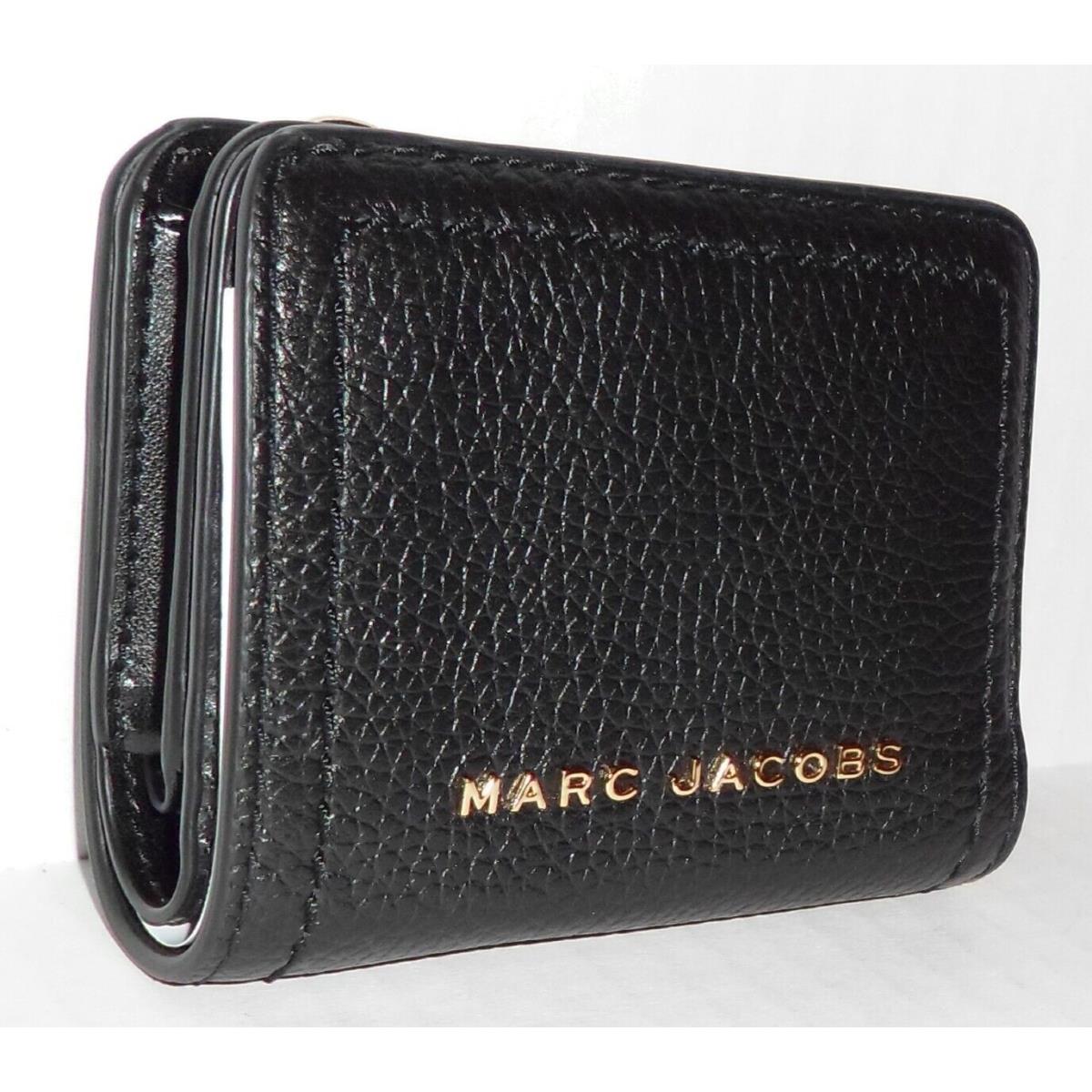 Marc Jacobs Black Leather Bifold Small Zip Wallet