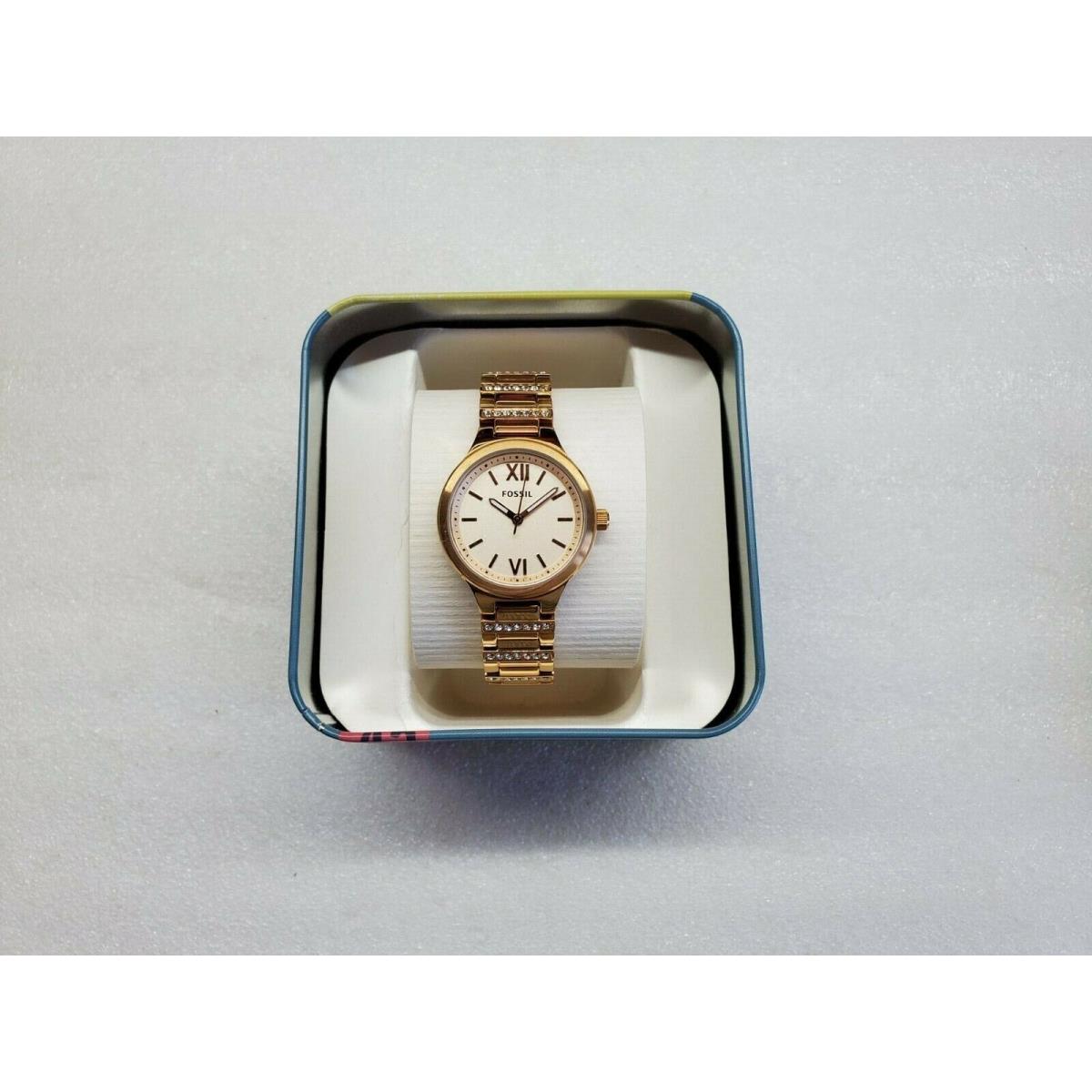 Fossil Rose Dial Rose Gold-tone Stainless Steel Ladies Watch BQ1607