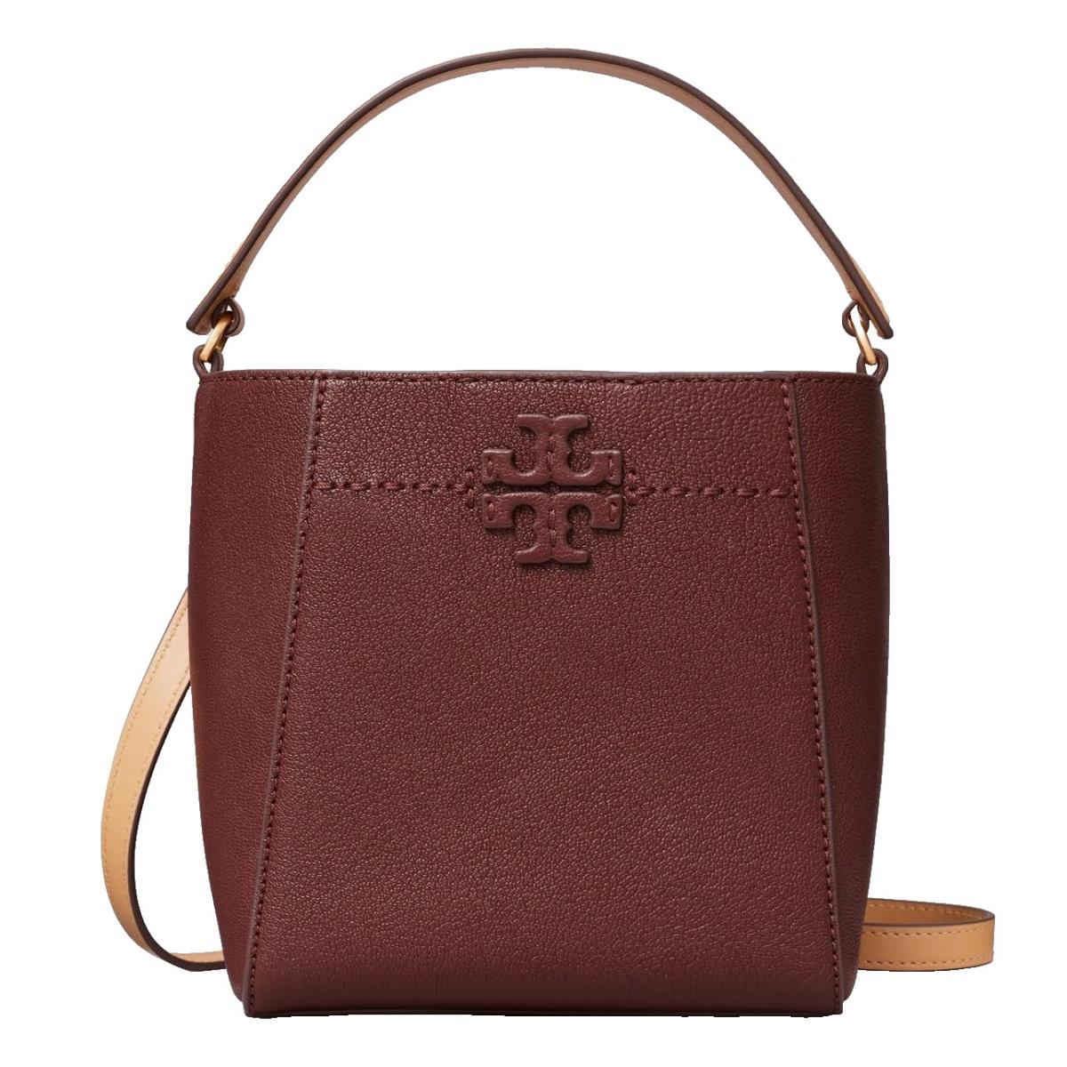 Tory Burch Mcgraw Small Pebbled Leather Top Handle Bucket Crossbody