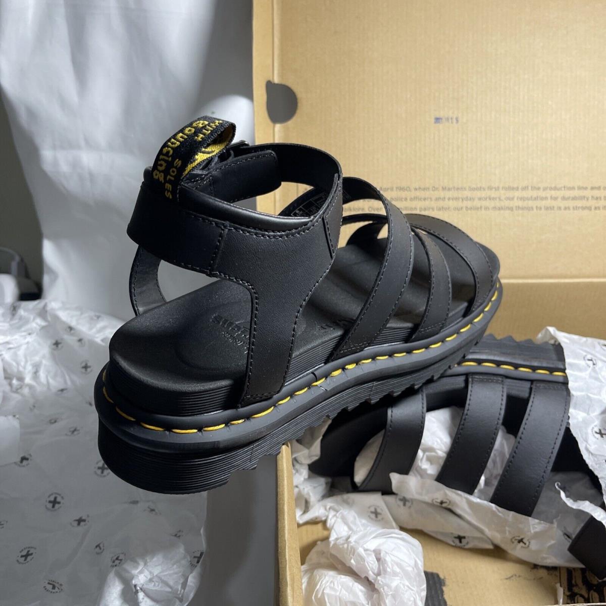 Dr. Martens Women s Blaire Black Sandals Hydro Leather Sz 10 Air Wair