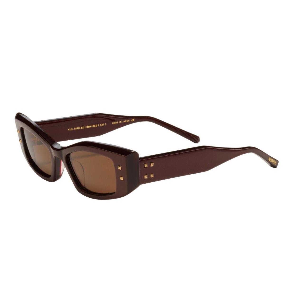 Valentino V- Quattro Bordeaux Yellow Gold/dark Brown Bdx-gld Sunglasses