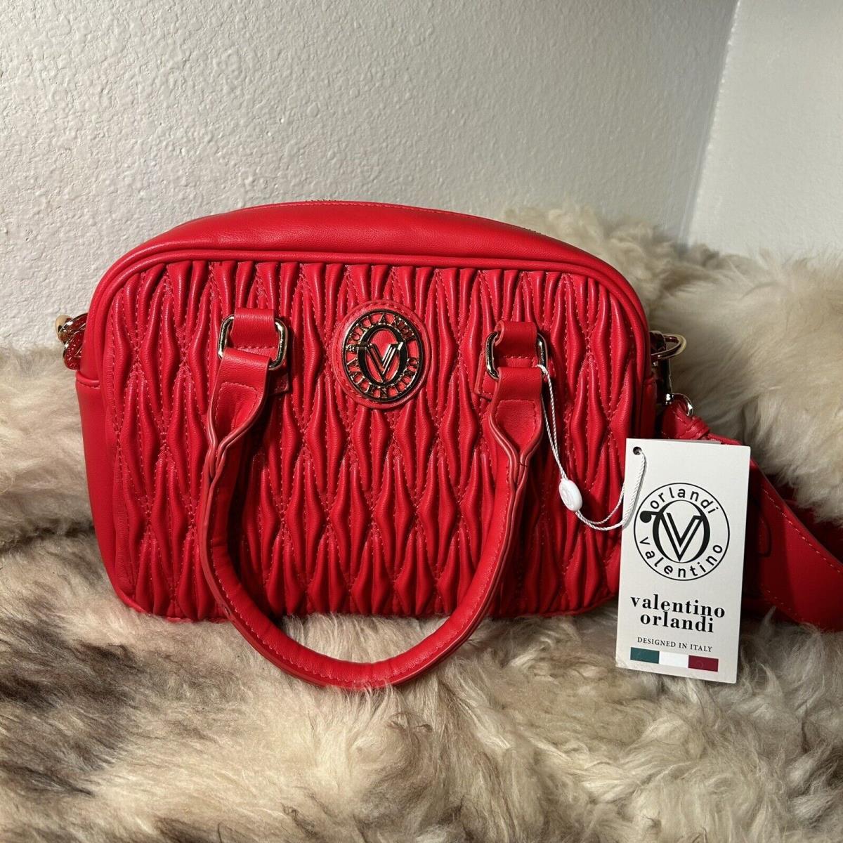 Valentino Orlandi Satchel / Crossbody - Beautiful Red - Designed In Italy