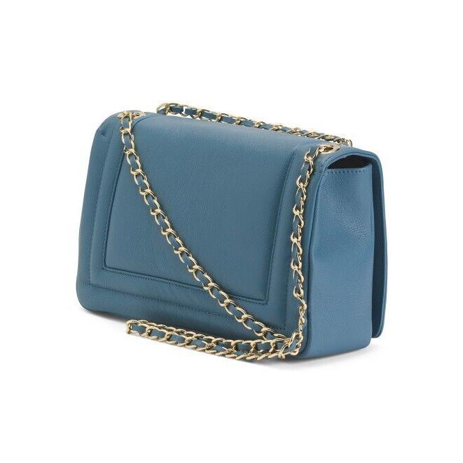 Valentino by Mario Valentino Gray Blue Leather Crossbody Handbag T