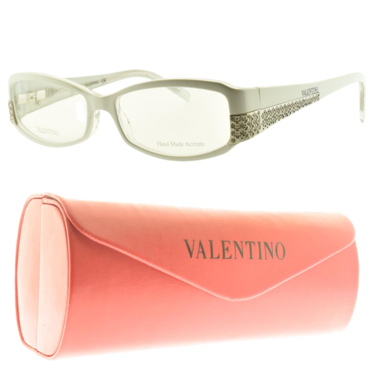 Valentino Val 5657 Fgx Crystal White Oval Full Rim Womens Optical Frame