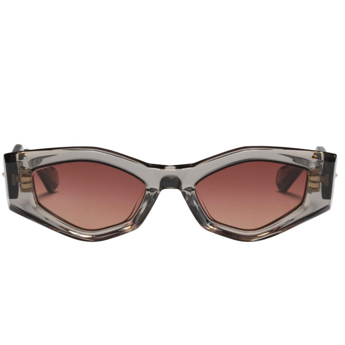 Valentino V - Tre Translucent Grey White Gold/dark Rose Shaded Sunglasses