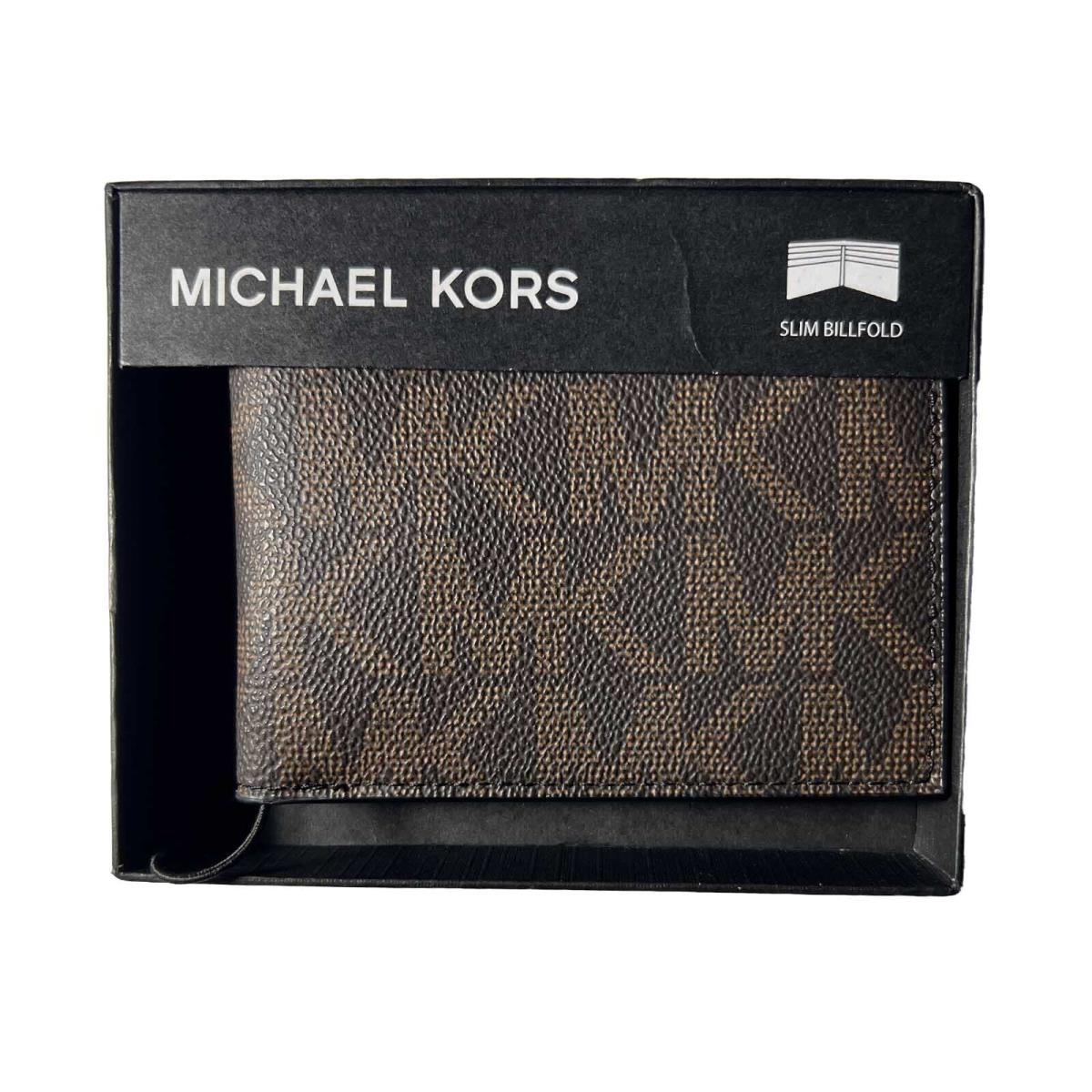 Michael Kors MK Men s Jet Set Logo Slim Billfold Leather Wallet