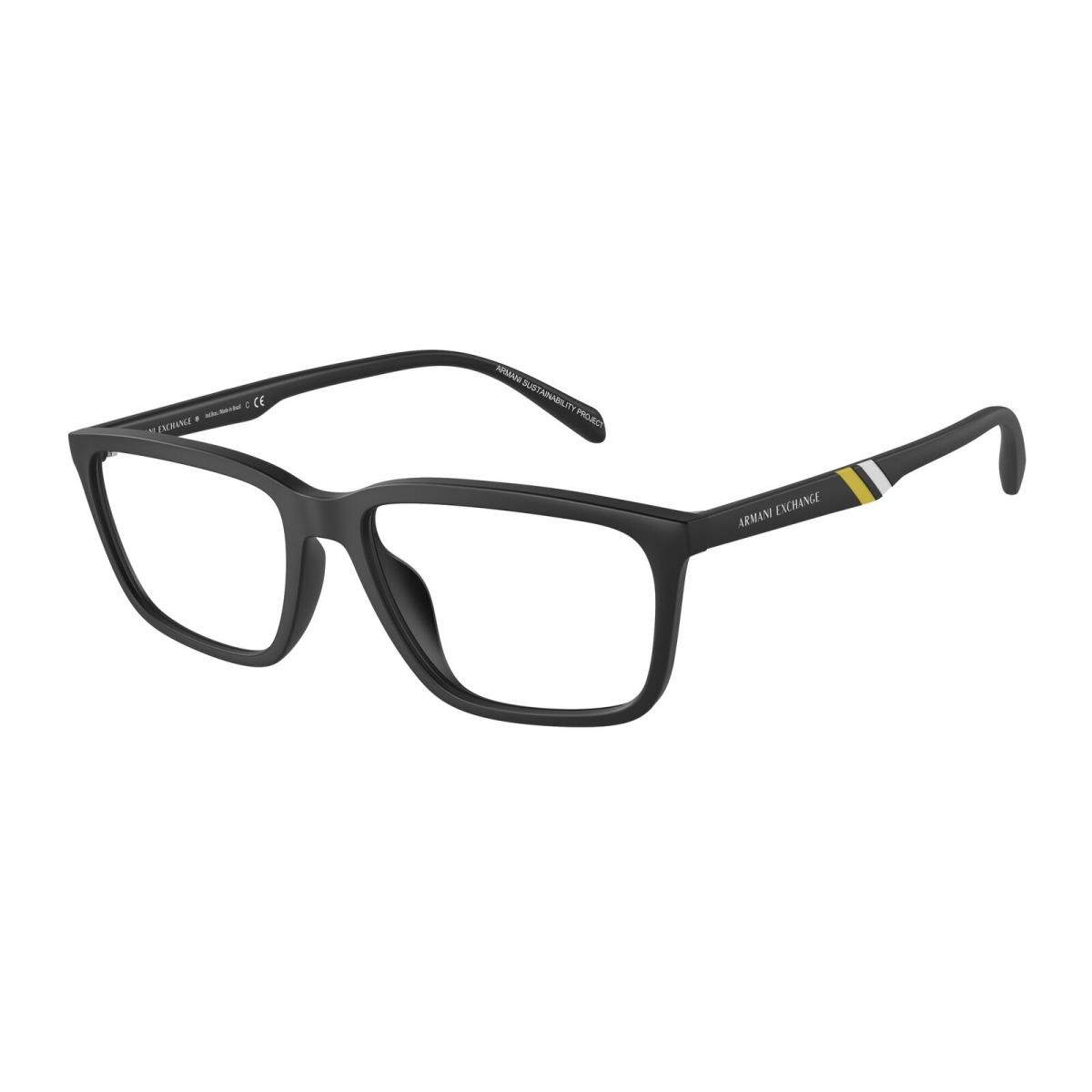 Armani Exchange AX3089U 8078 Matte Black Demo Lens 55 mm Men`s Eyeglasses