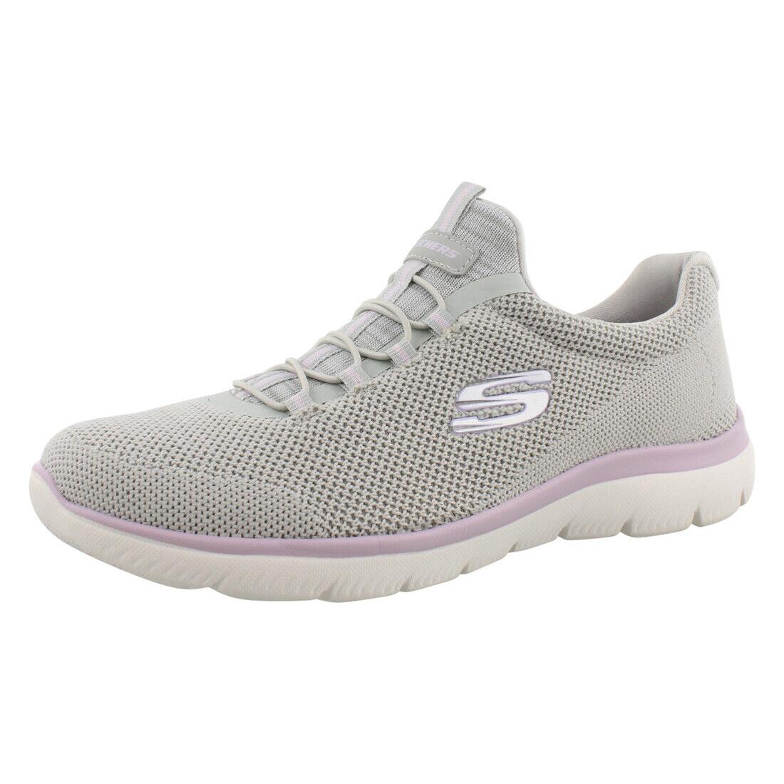 Skechers Summits Cool Classic Womens Shoes - Light Grey/Lavender, Main: Grey