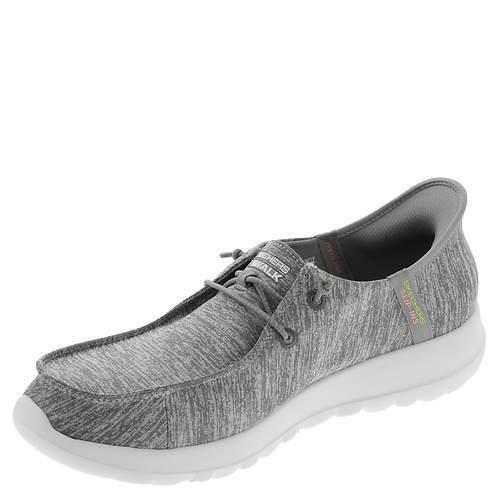 Womens Skechers Performance Slip-ins: GO Walk Joy-ibis Gray Mesh Shoes - Gray