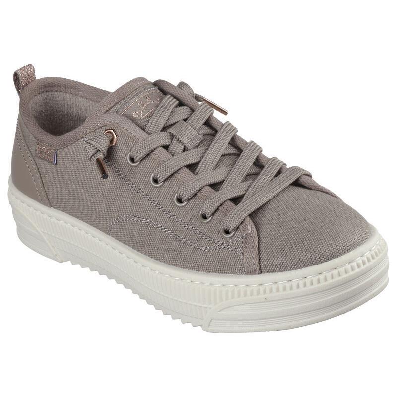 Womens Skechers Bobs Copa Taupe Canvas Shoes