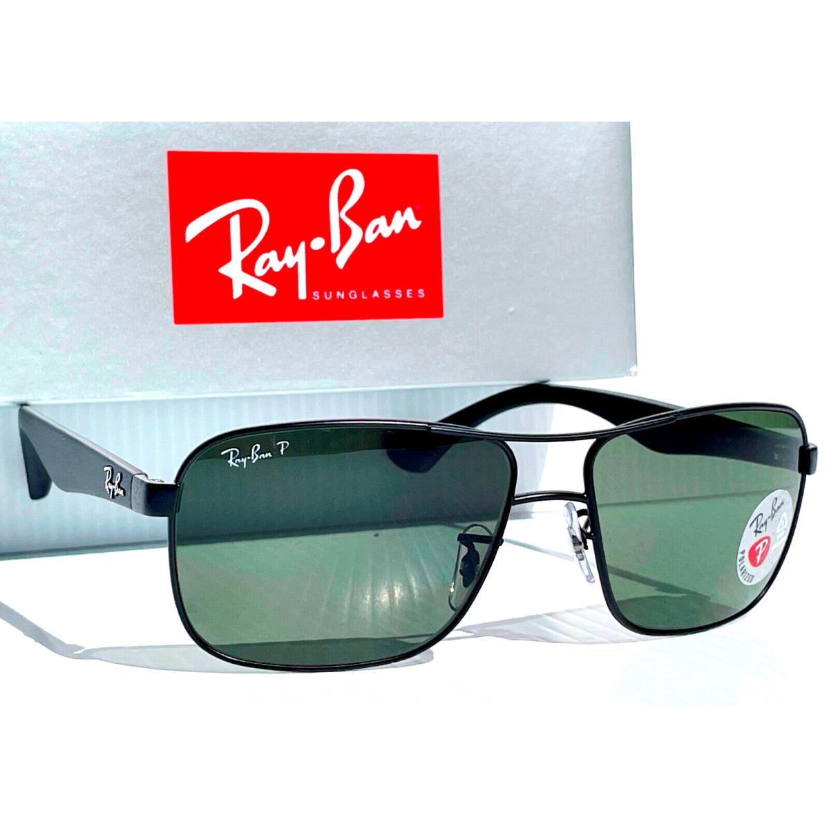 Ray Ban Polished Black Polarized Gray Green Lens Sunglass RB 3516 006/9A