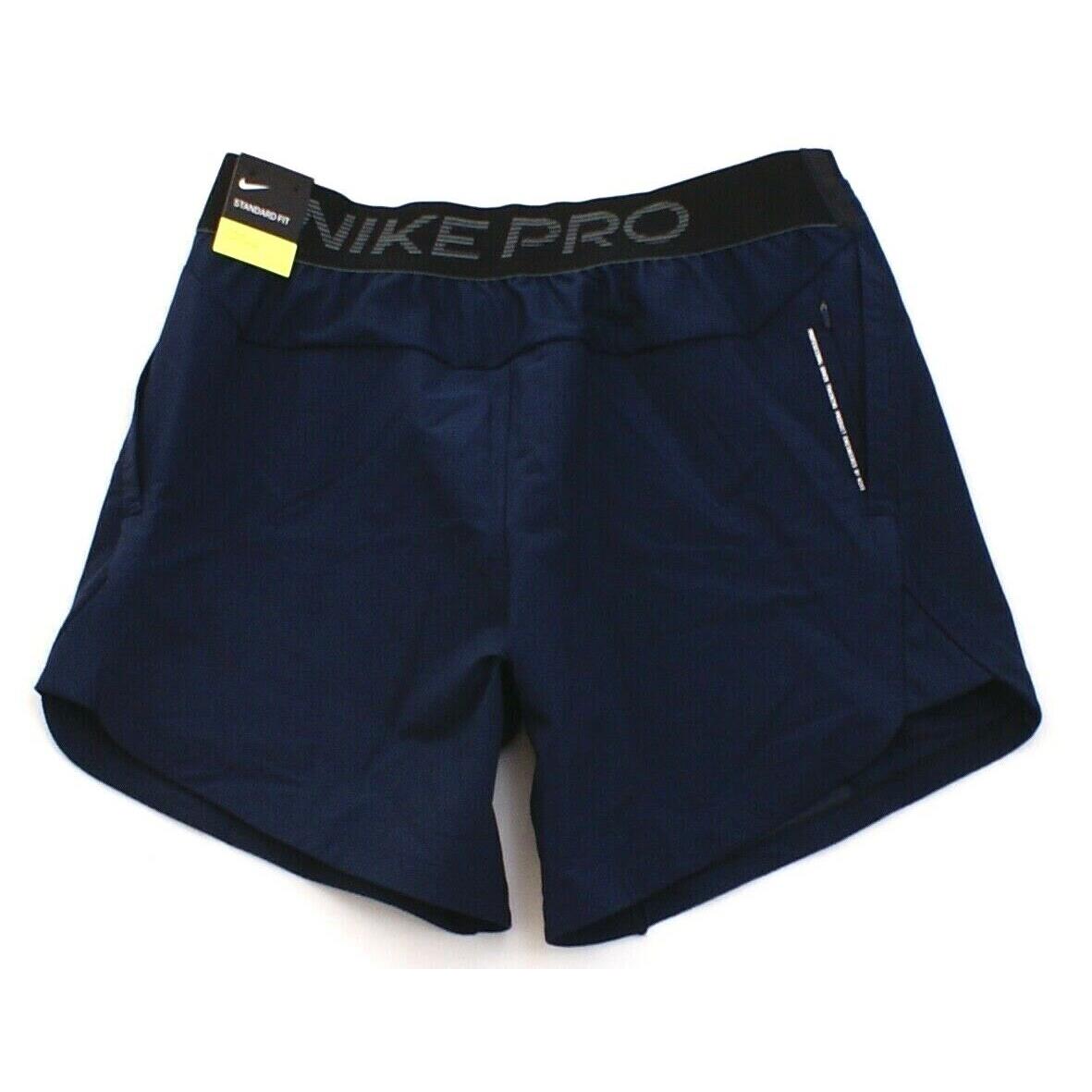 Nike Pro Dri Fit Blue Hybrid Athletic 7 Shorts Men`s