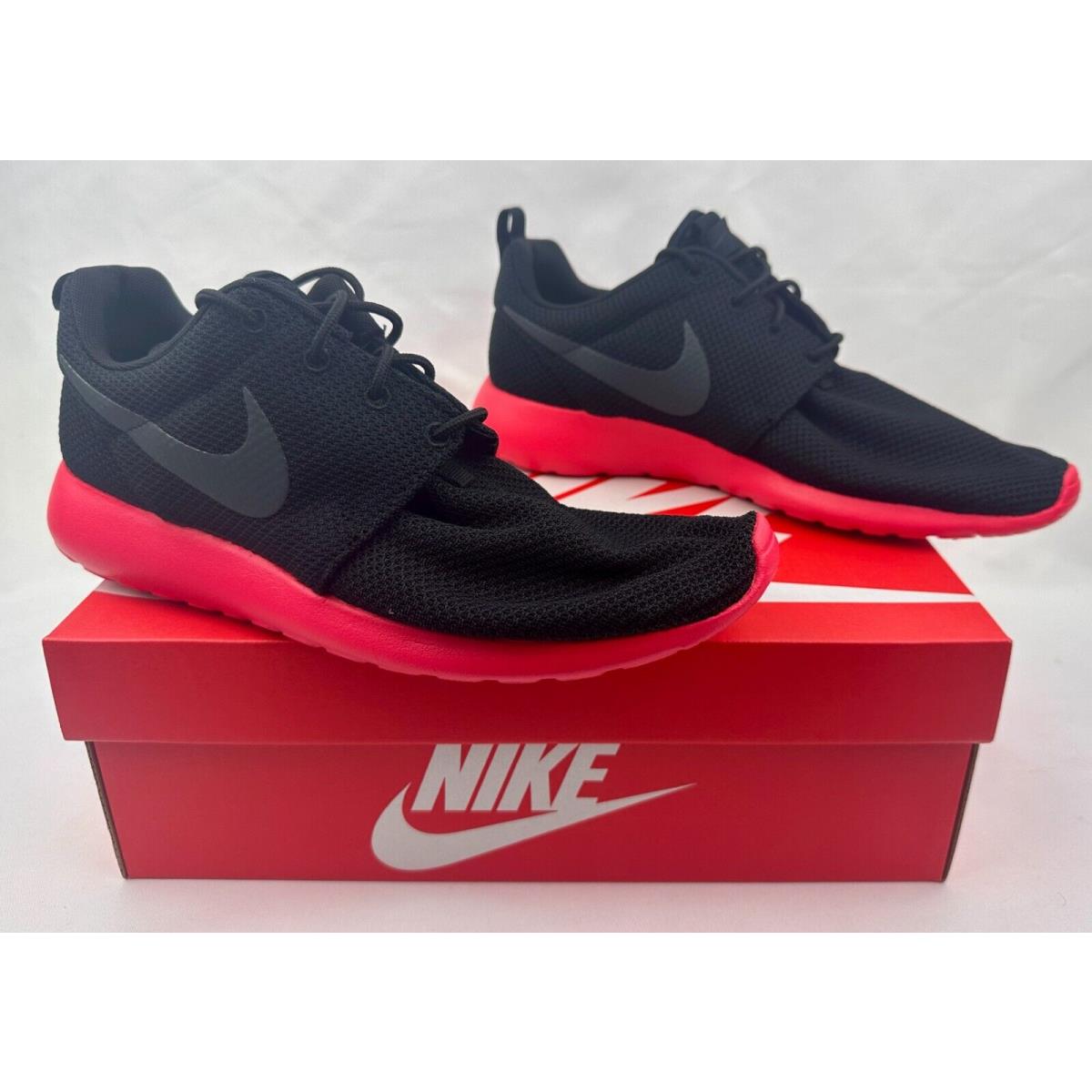 Nike Roshe One Black Red Anthracite Shoes Bred 511881 016 Mens sz