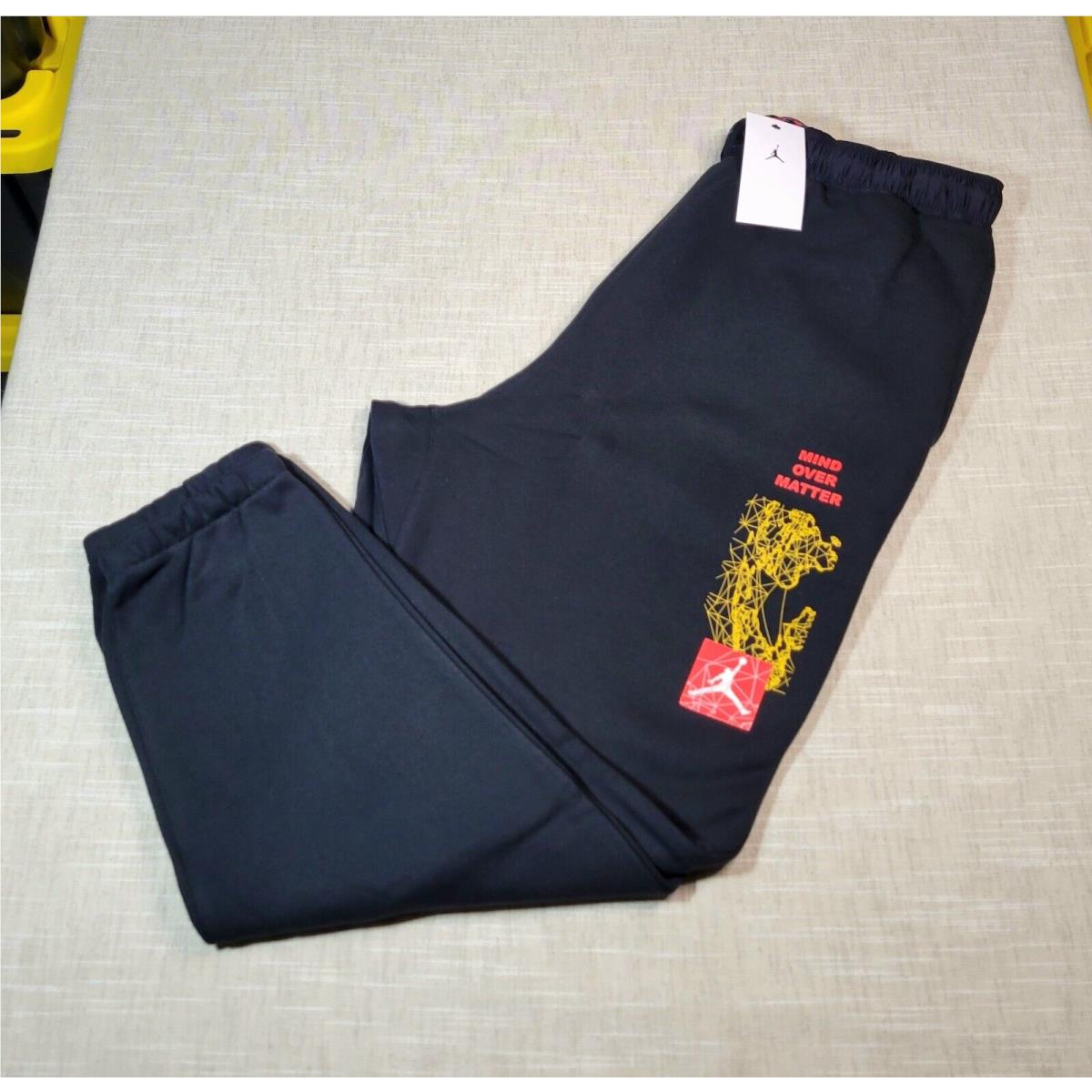 Nike Jordan Jogger Pants XL 2XL 3XL Men Black Red Mountainside Fleece Essentials Regular