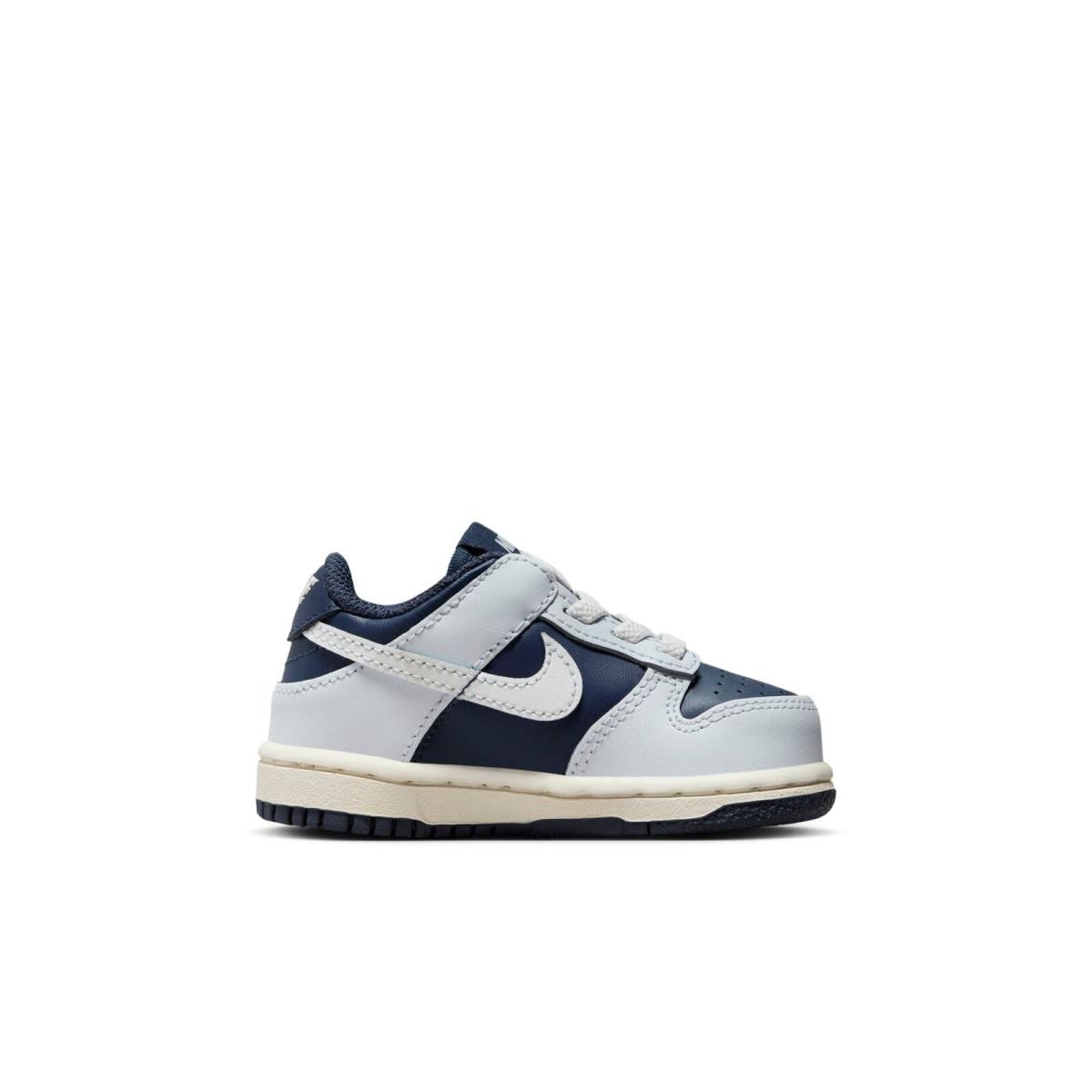 FB9107-002 Toddlers Nike Dunk Low TD `football Grey Midnight Navy` - Football Grey/Summit White/Midnight Navy