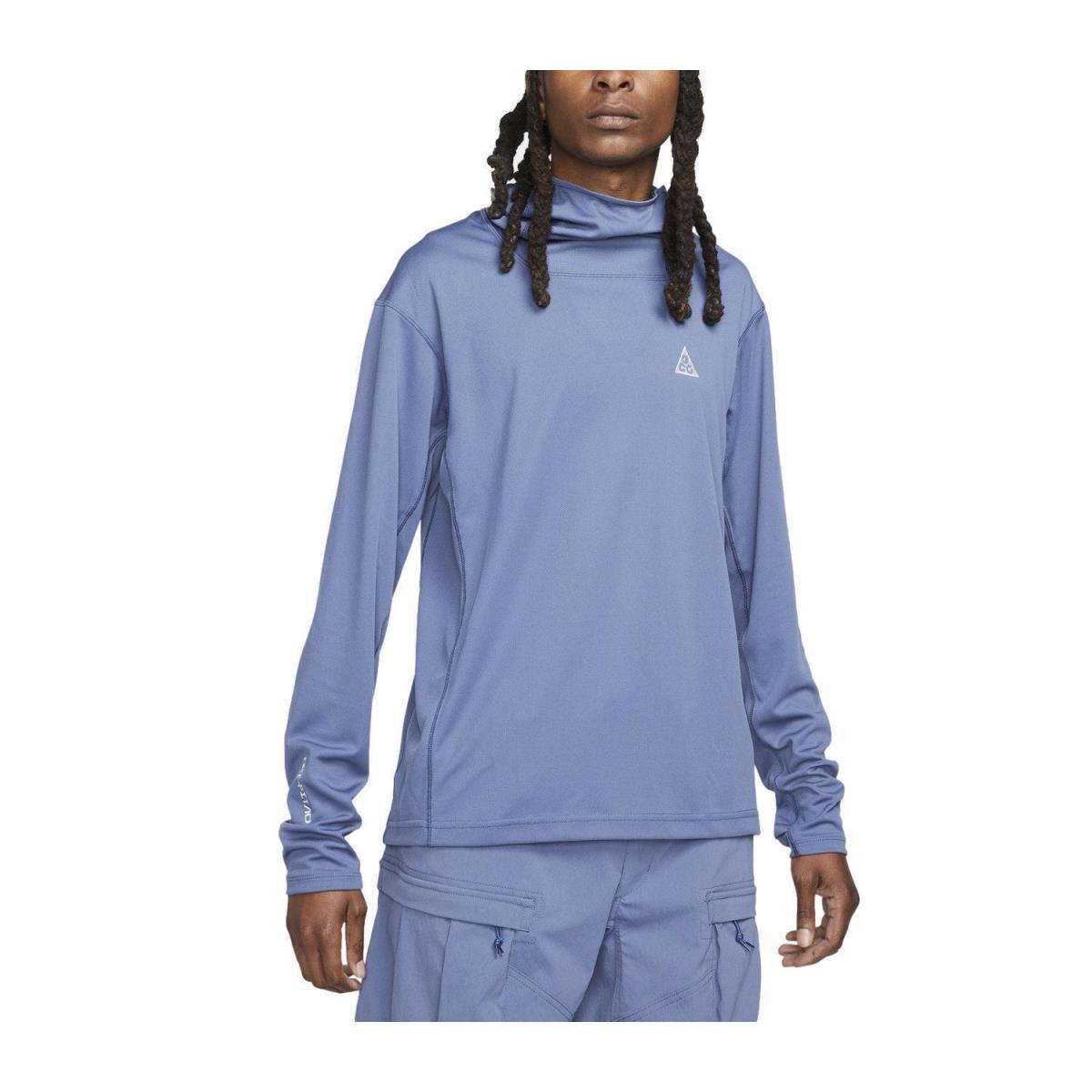 Nike Acg Dri-fit Adv Lava Tree Men`s UV Hoodie Diffused Blue DX6967-491