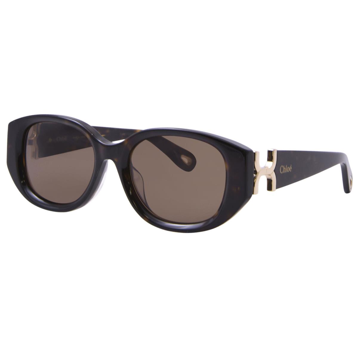 Chloe CH0237SK 002 Sunglasses Women`s Havana/gold/brown Lenses Round Shape 54mm