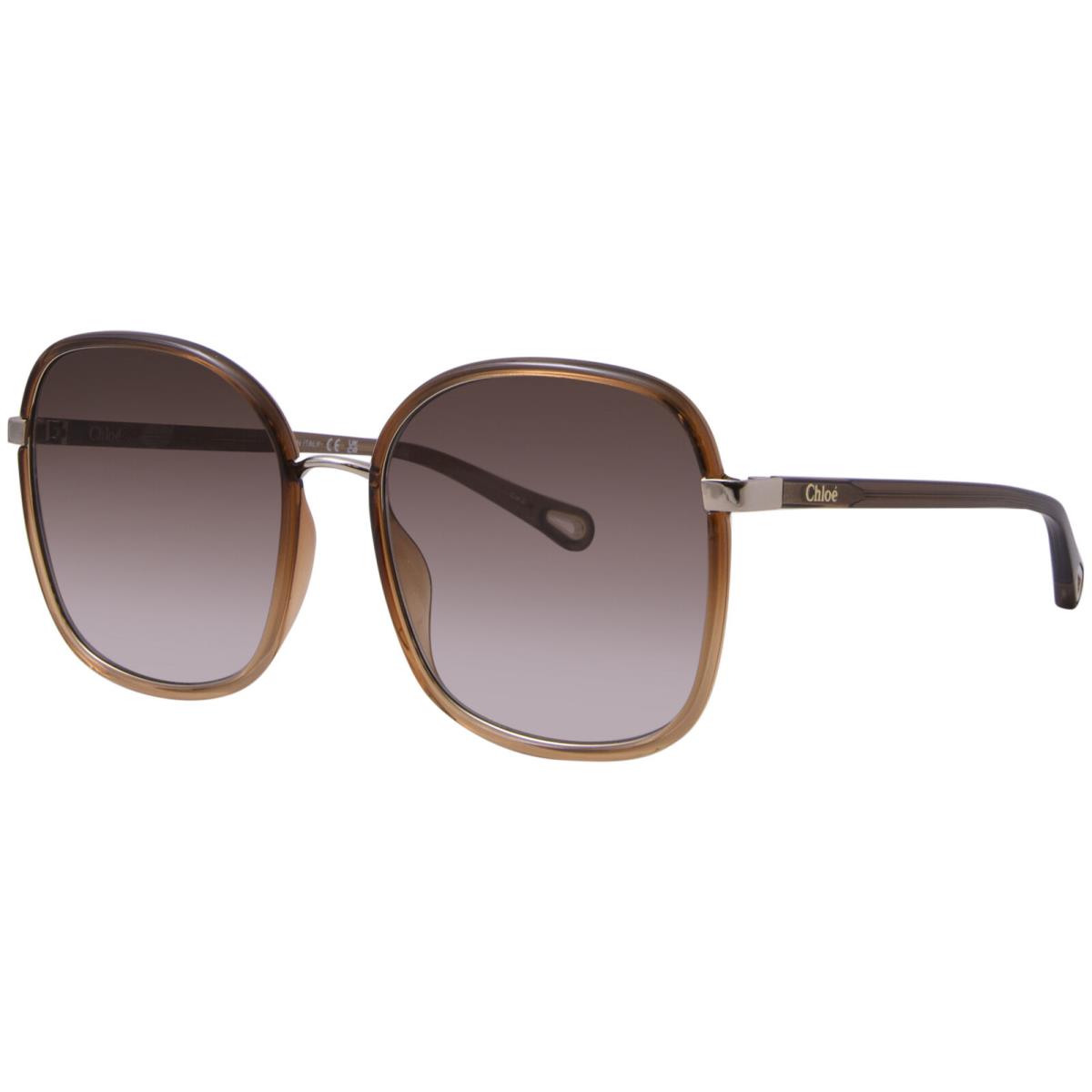 Chloe CH0031S 012 Sunglasses Women`s Brown/brown Gradient Square Shape 59mm