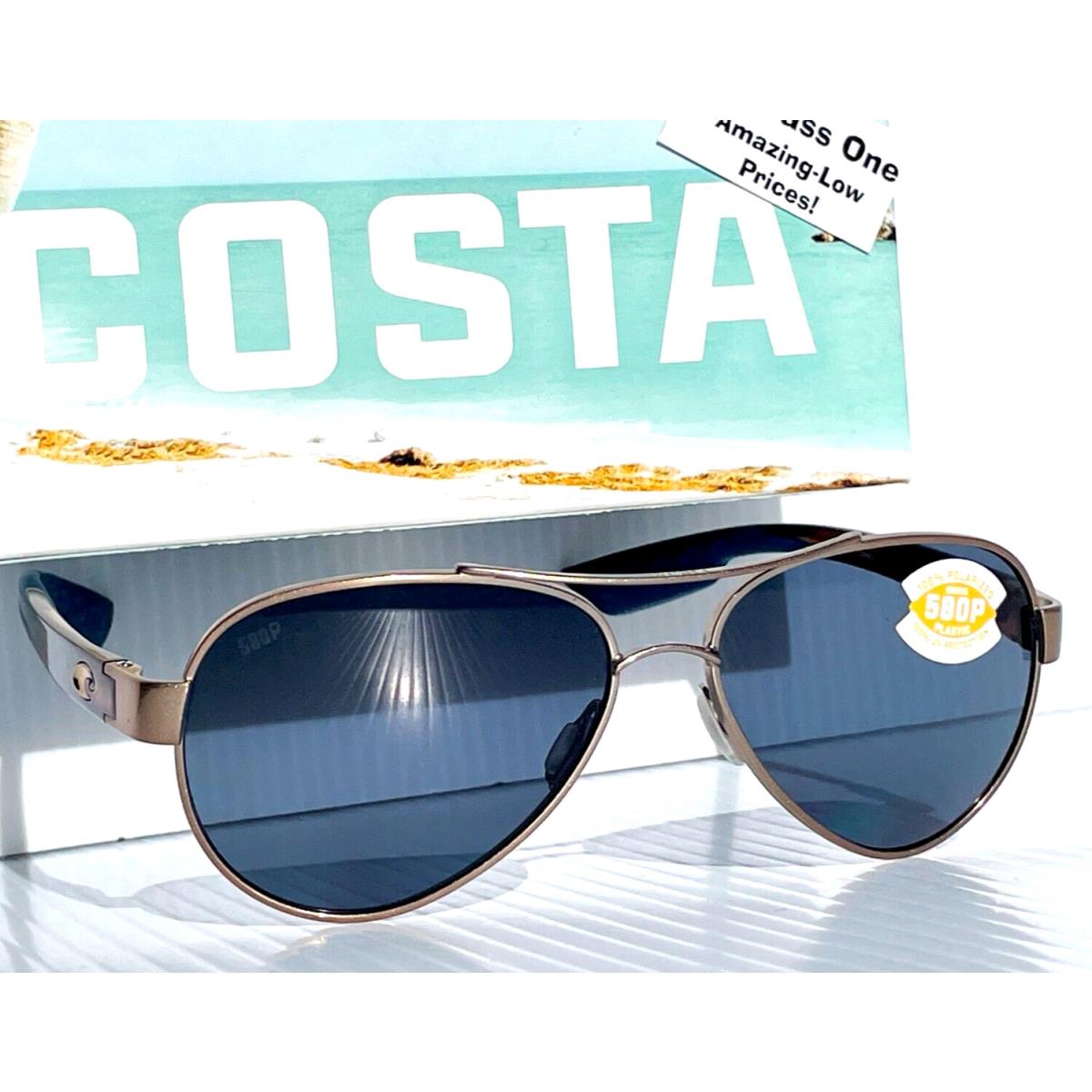 Costa Del Mar Loreto Golden Pearl Tortoise Polarized Blue 580P Sunglass 4006-33