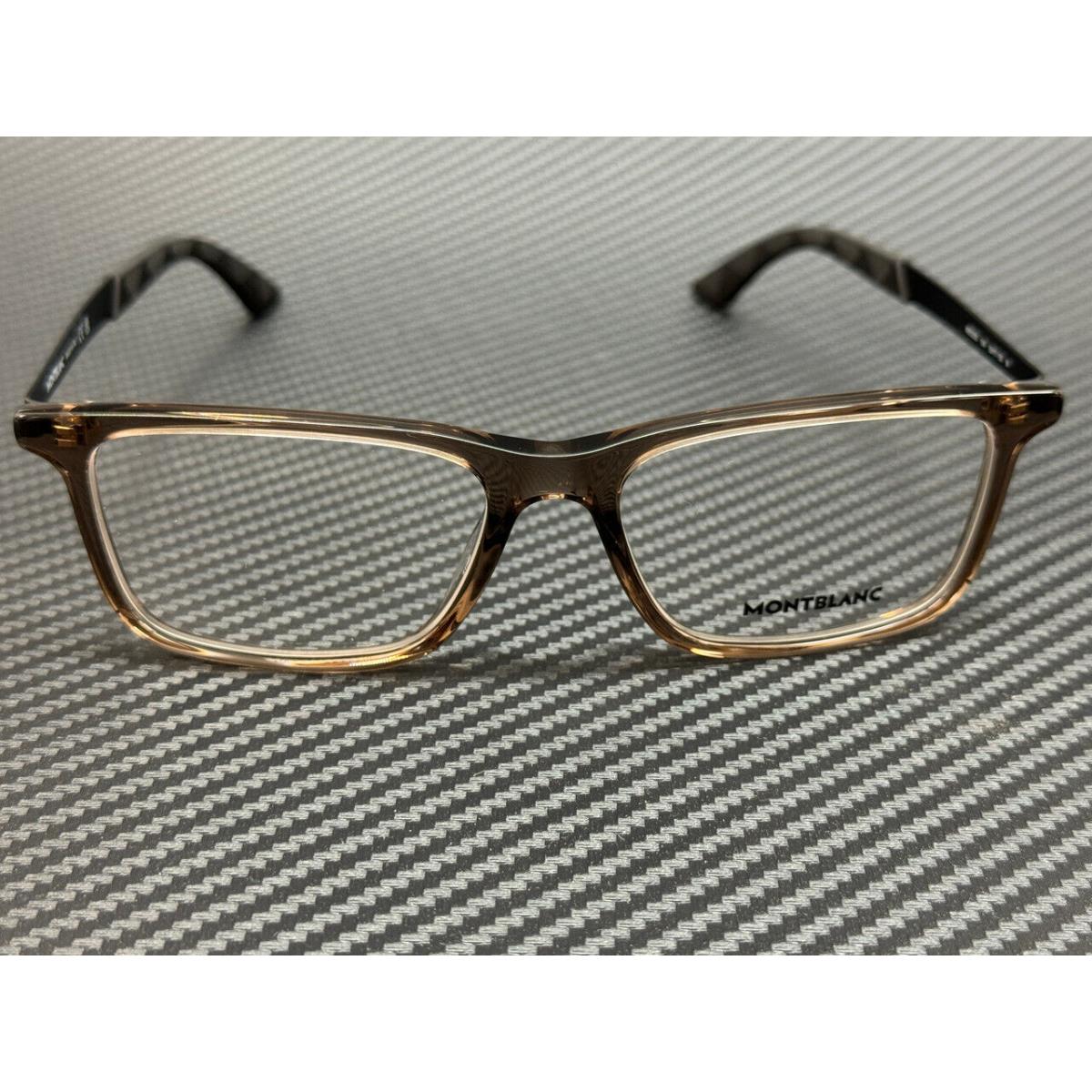 Montblanc Mont Blanc MB0333O 004 Brown Transparent Men`s Medium 55 mm Eyeglasses