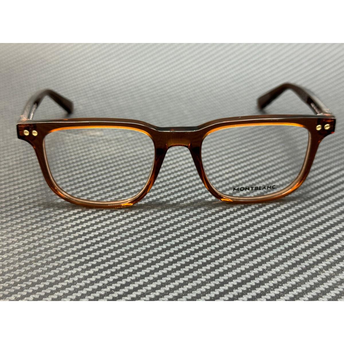 Montblanc Mont Blanc MB0256O 006 Brown Transparent Men`s Large 53 mm Eyeglasses