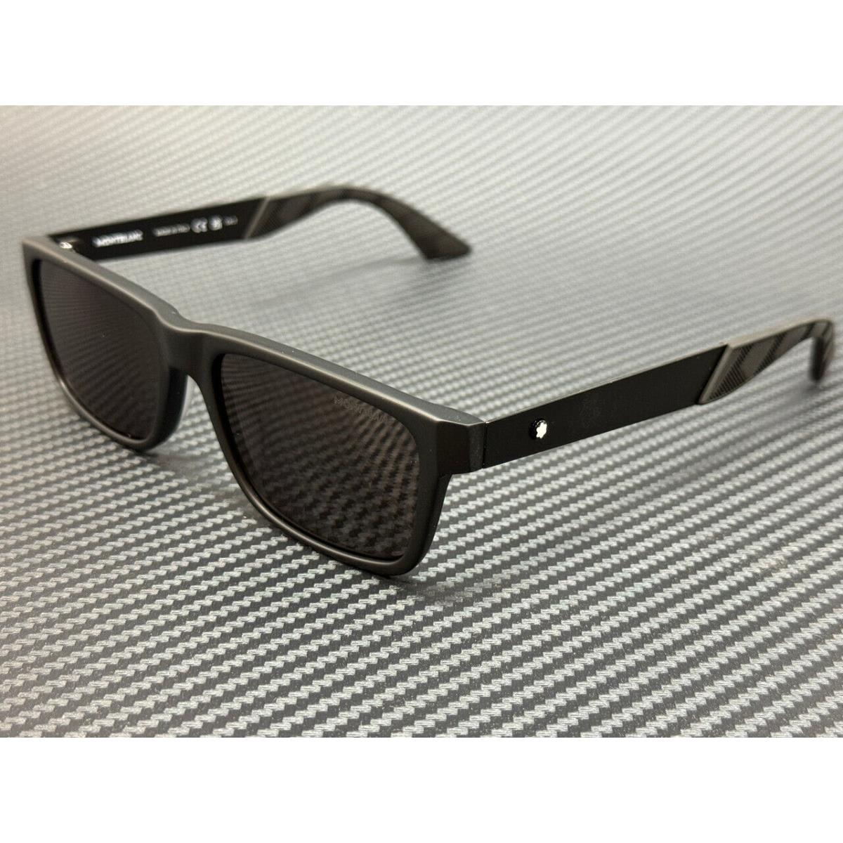 Montblanc Mont Blanc MB0299S 001 Matte Black Grey Men`s Medium 54 mm Sunglasses