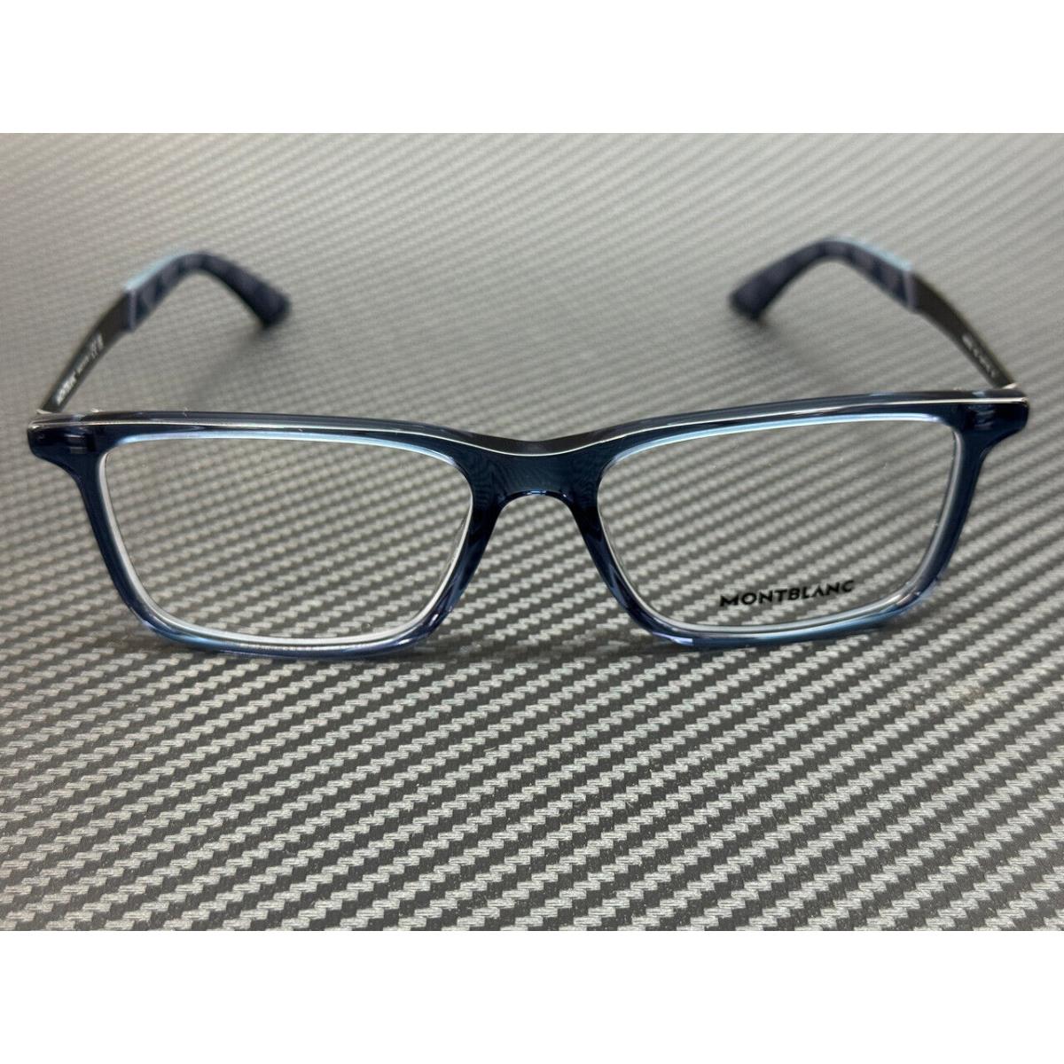 Montblanc Mont Blanc MB0333O 003 Blue Transparent Men`s 55 mm Medium Eyeglasses