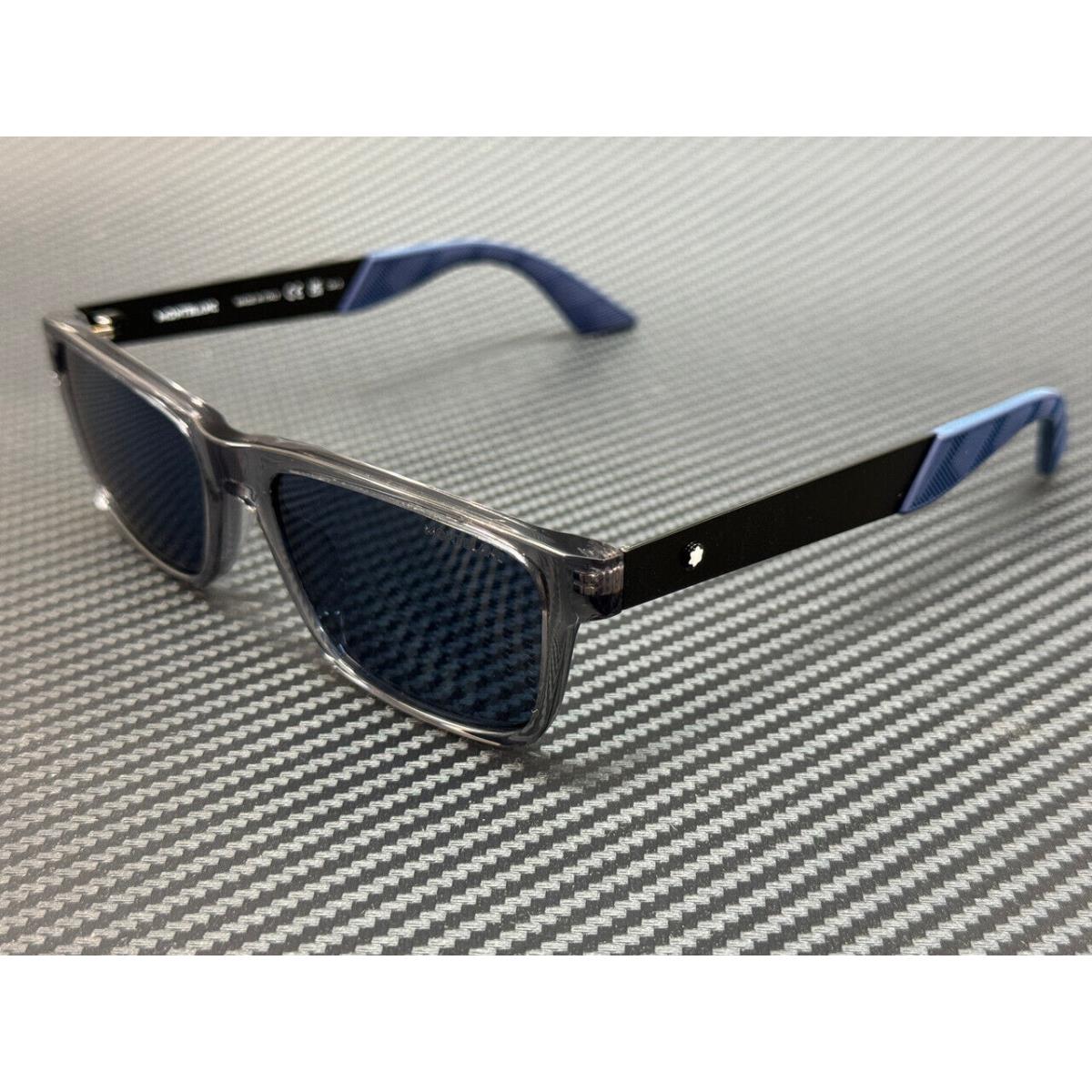 Montblanc Mont Blanc MB0299S 004 Grey Blue Men`s Medium 54 mm Sunglasses