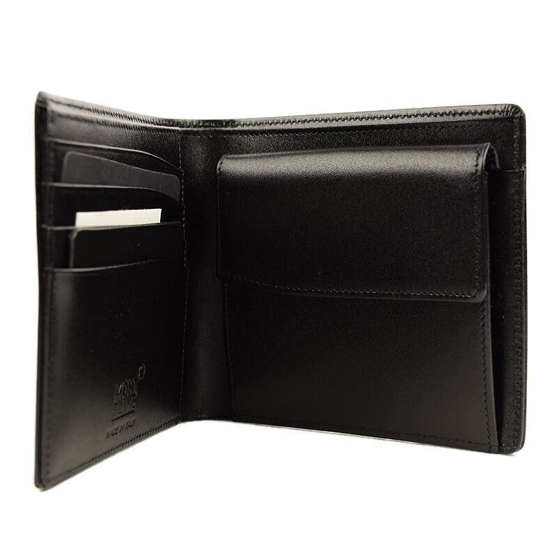 Montblanc Mens Black Meisterstuck Double Billfold Wallet Coin Pocket
