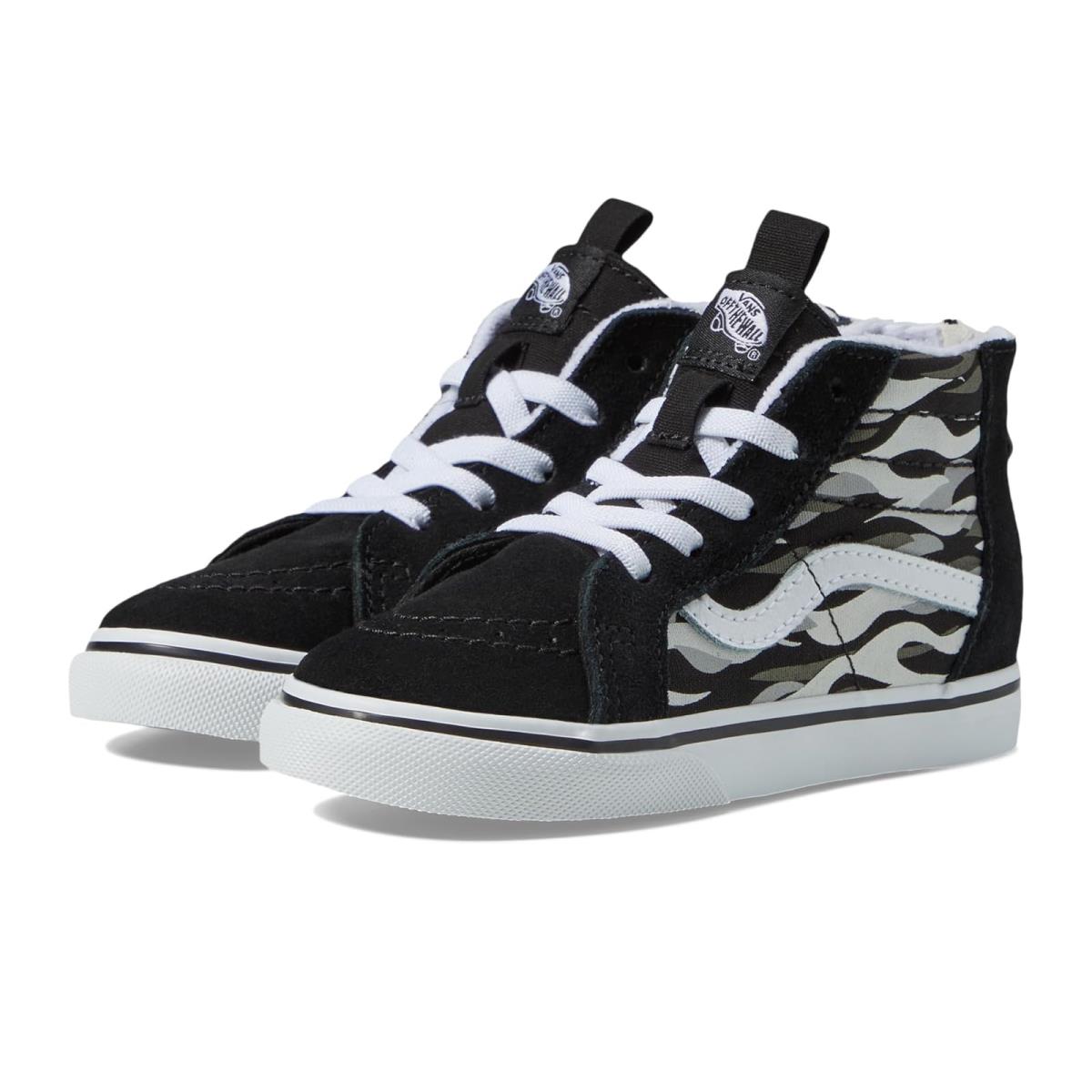 Children Unisex Shoes Vans Kids Sk8-Hi Zip Infant/toddler - Marble Black/Grey