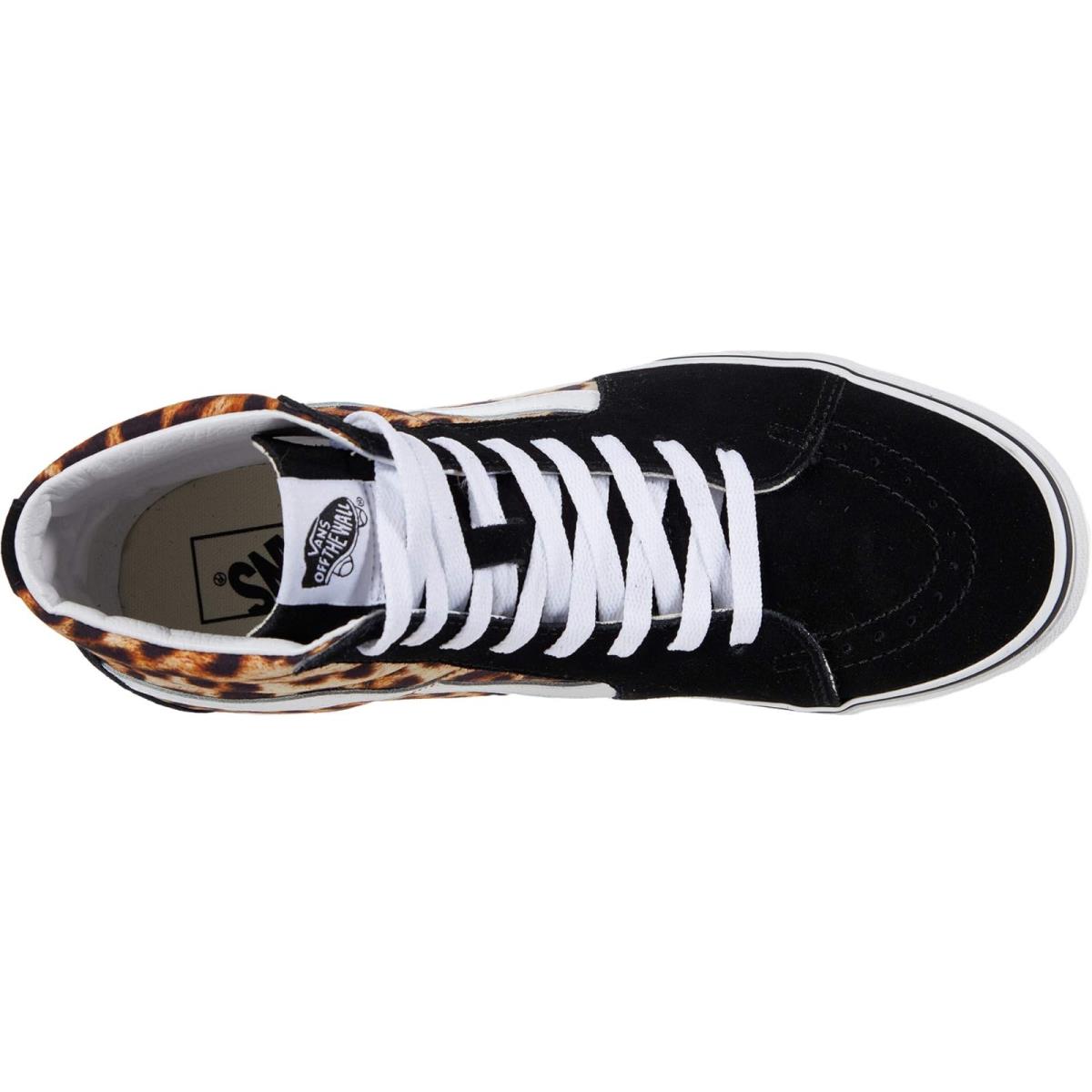 Unisex Sneakers Athletic Shoes Vans SK8-Hi (Leopard) Black/True White