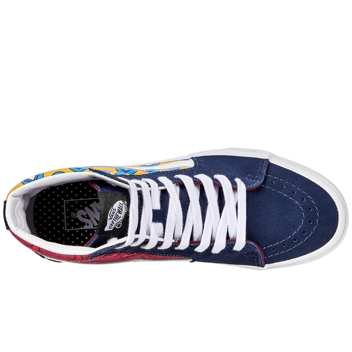 Unisex Sneakers Athletic Shoes Vans SK8-Hi (Tie Print Mix) Dress Blues/Multi