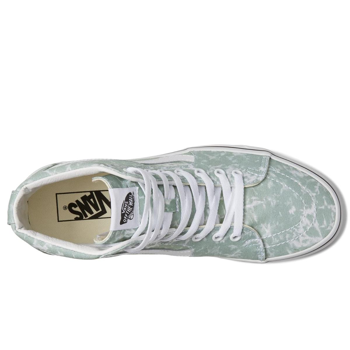 Unisex Sneakers Athletic Shoes Vans SK8-Hi (Washes) Celadon Green/True White