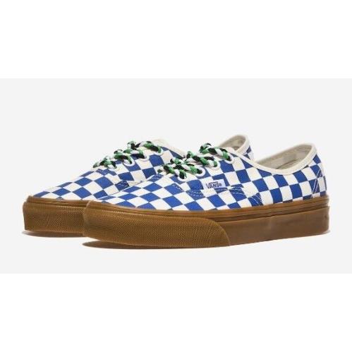 Vans Authentic Checkerboard Blue/white Lace Up Men`s Sneakers Shoes Size 8.5 - White