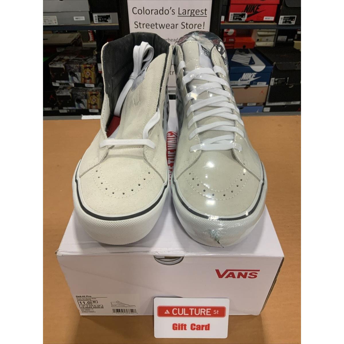 Size 11 - Vans Sk8-Hi x Supreme Ftw- White 2019