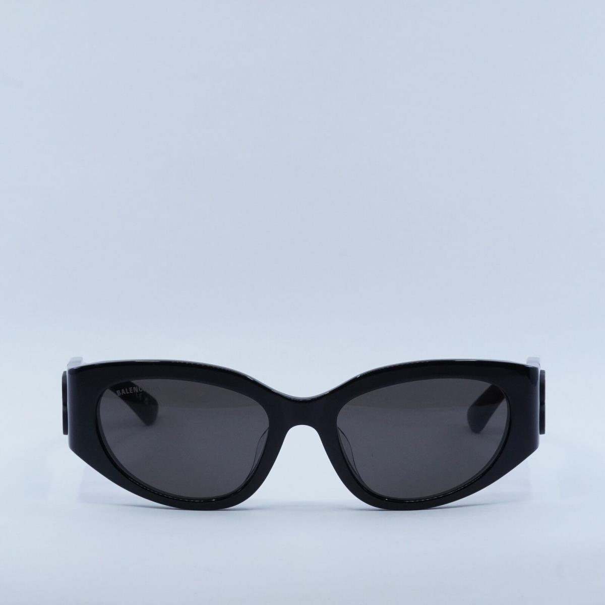 Balenciaga BB0324SK 001 Shiny Black/grey 55-19-125 Sunglasses