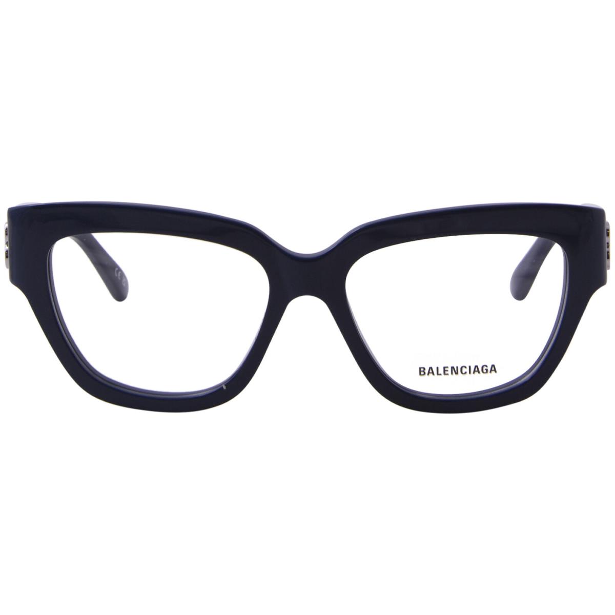 Balenciaga BB0326O 005 Eyeglasses Women`s Blue Full Rim Rectangle Shape 53mm