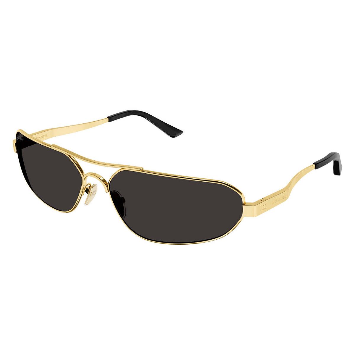 Balenciaga BB0227S Sunglasses Men Gold Gray Narrow 71mm