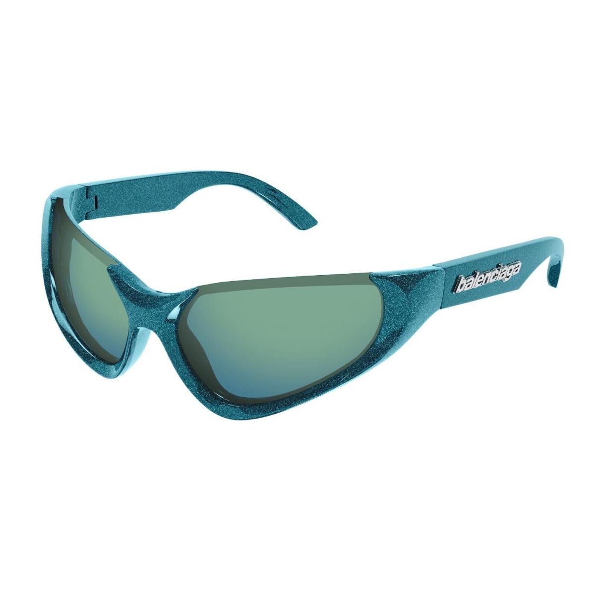 Balenciaga BB0202S Green Blue/green Mirrored 003 Sunglasses