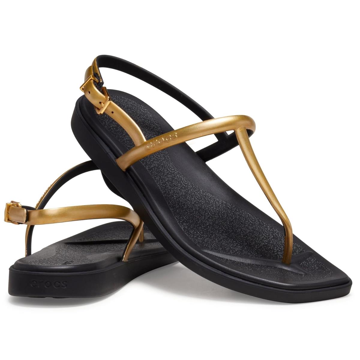 Woman`s Sandals Crocs Miami Thong Sandals Metallic Black