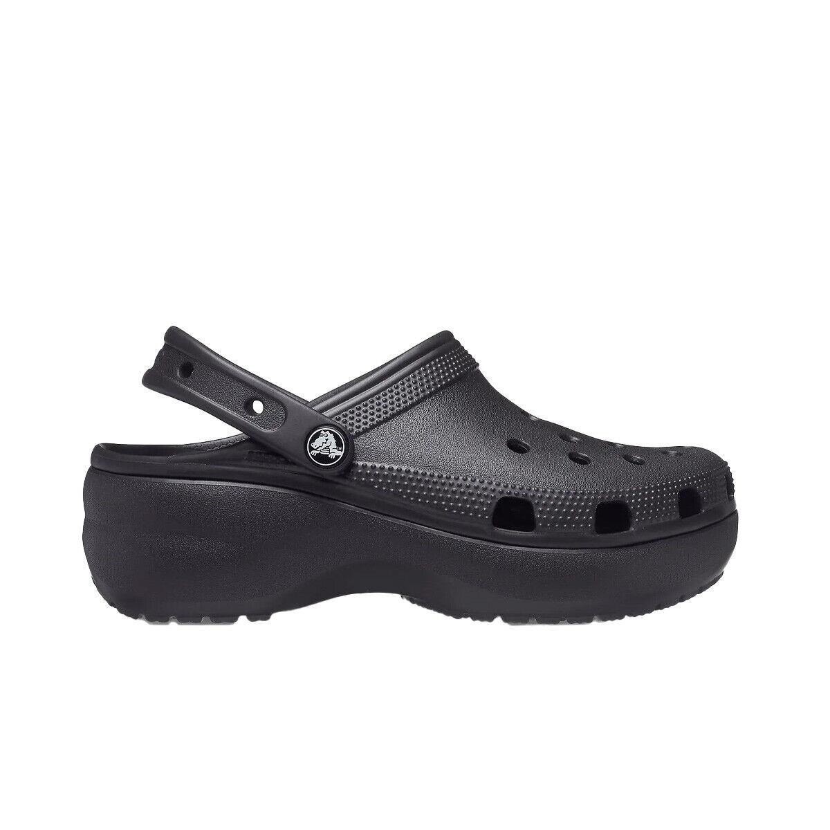 Crocs Women`s Black Classic Platform Clogs 206750