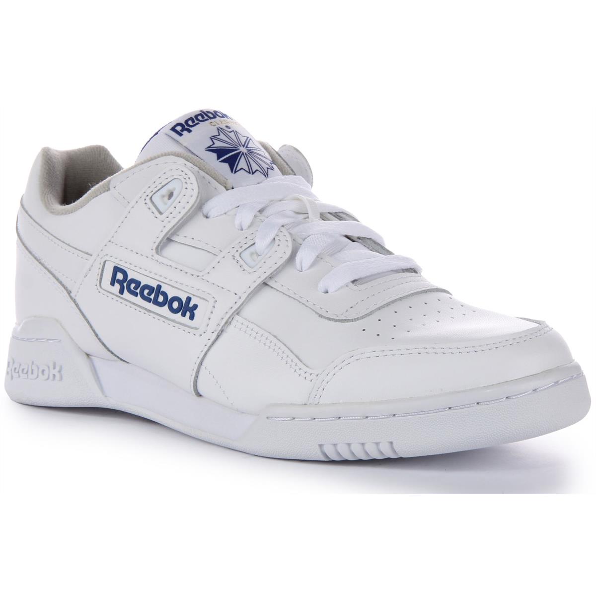 Reebok Workout Plus Full Grain Leather Retro Sneaker White Mens US 7 - 13 - WHITE